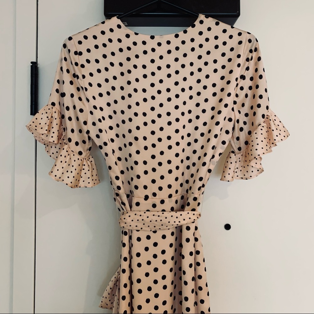 💖NWOT Gorgeous Privacy Please Solano Maxi Dress Polkadot Print XS Sash Lined💖 - Picture 4 of 14